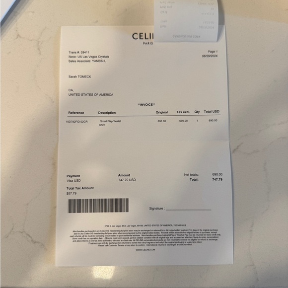 Celine SMALL FLAP WALLET TRIOMPHE IN TRIOMPHE CANVAS - Picture 9 of 9